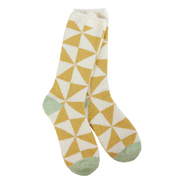 World's Softest® Socks - Cozy Cali Triangle Gold