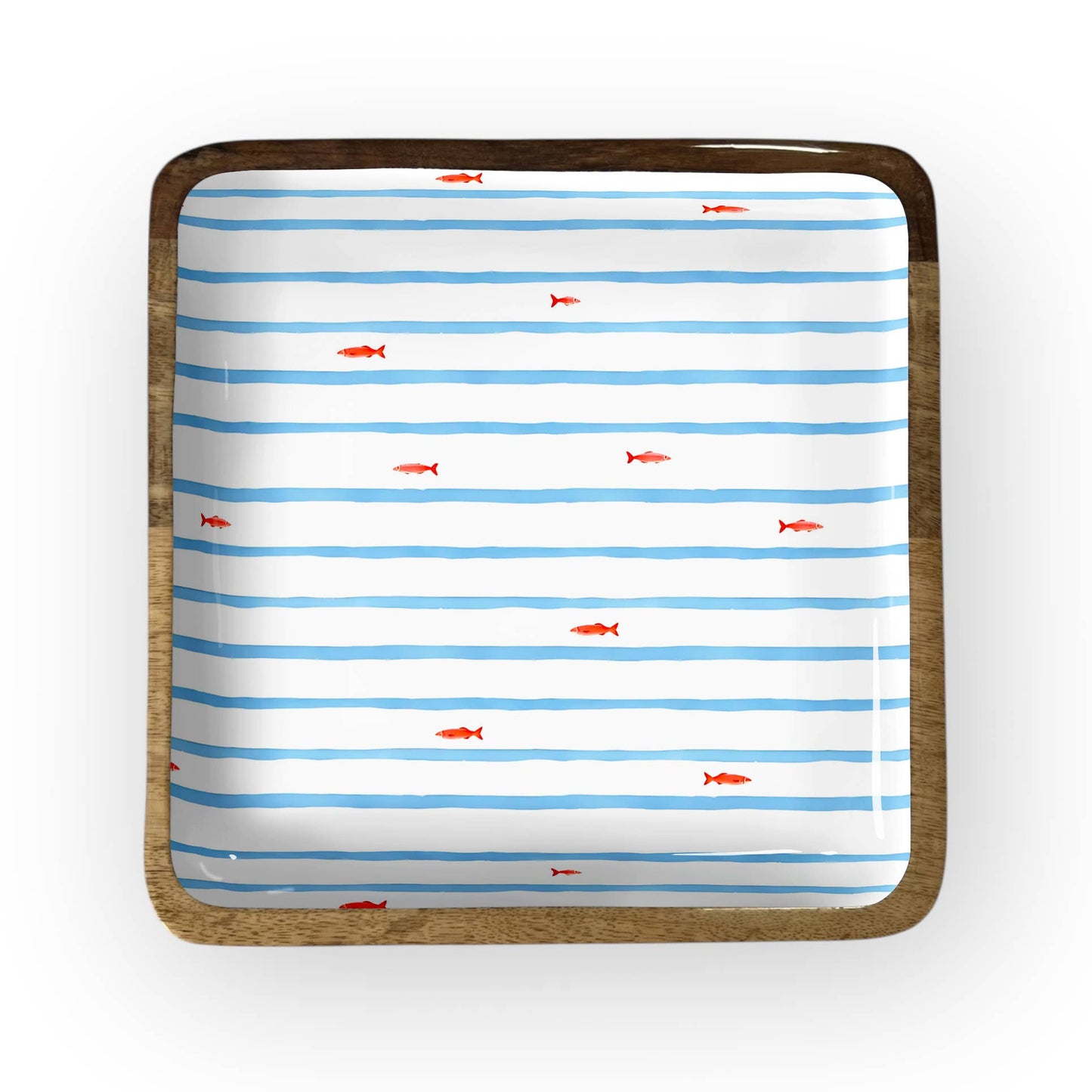 My Casita - Fish Stripe Square Trays (10" in Pack of 2) 6-64-B