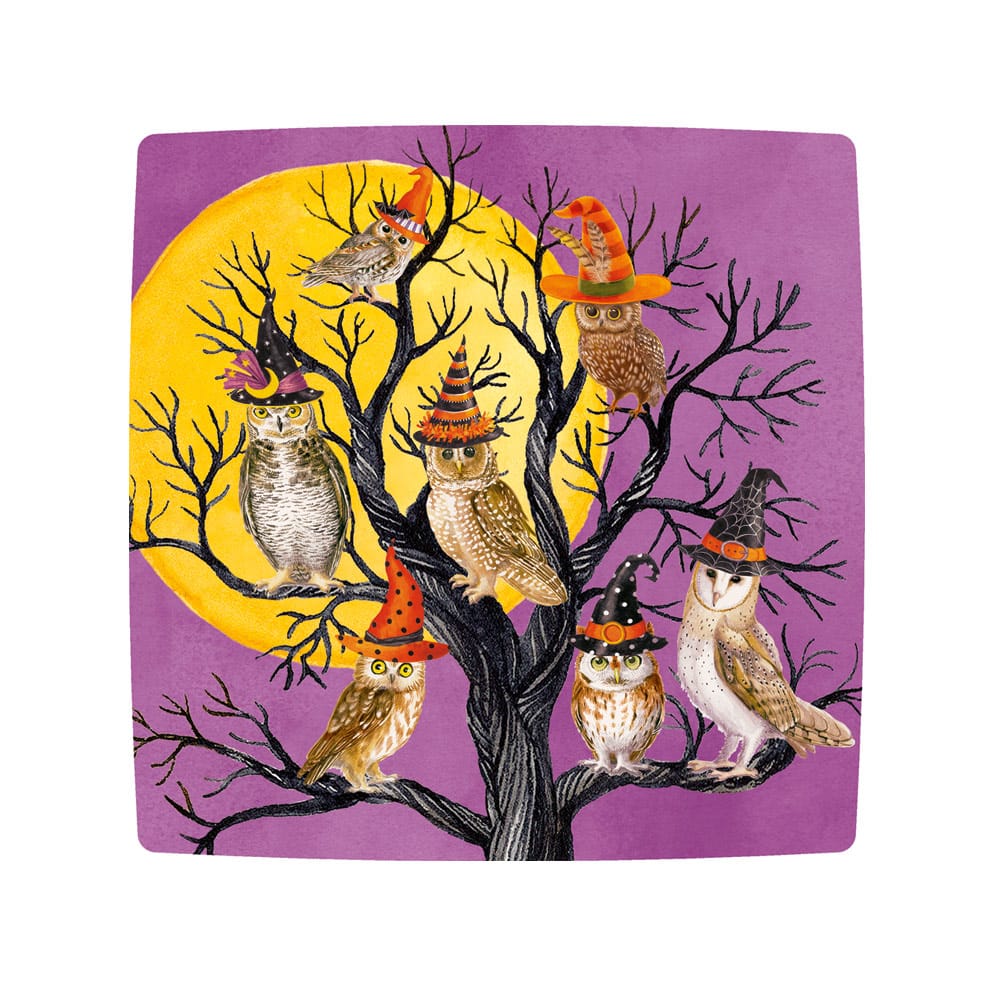 Square Owl-o-ween Dessert Plates