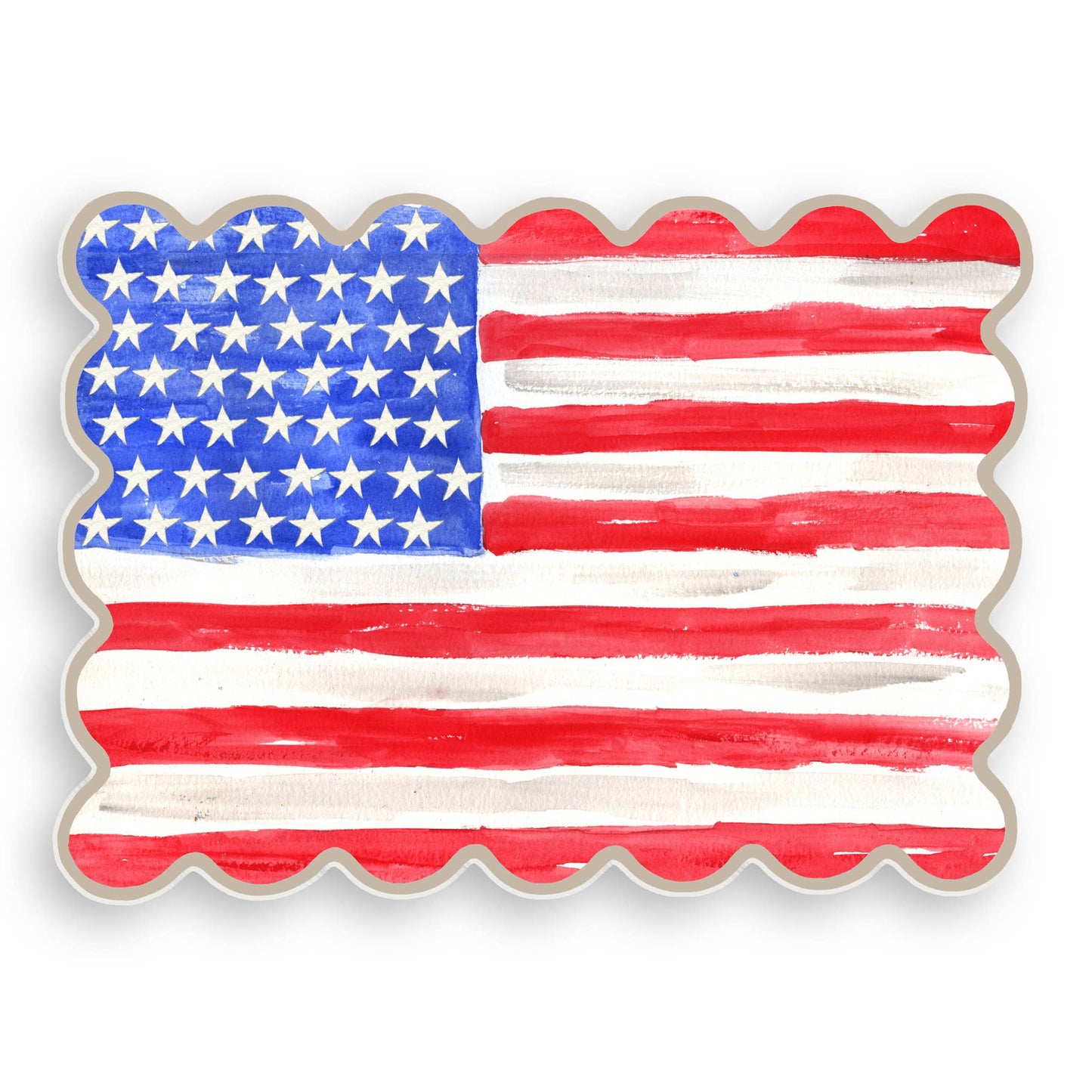 French Graffiti - Scalloped American Flag Vinyl Placemat