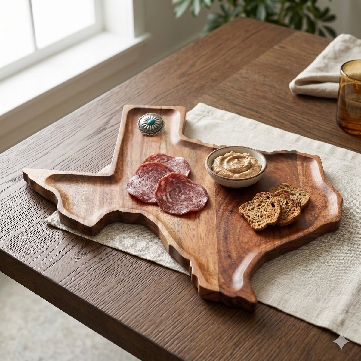 Texas Acacia Wood Charcuterie Board