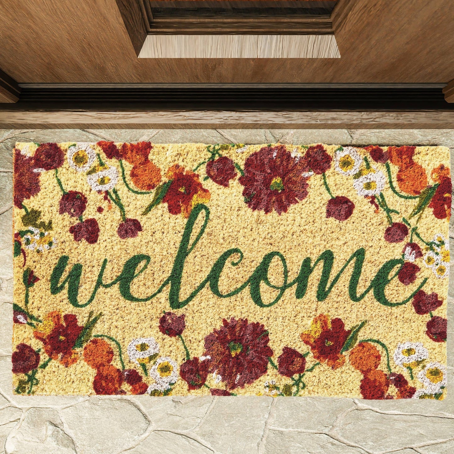 Blooming Welcome Coir Mat Multi Everyday