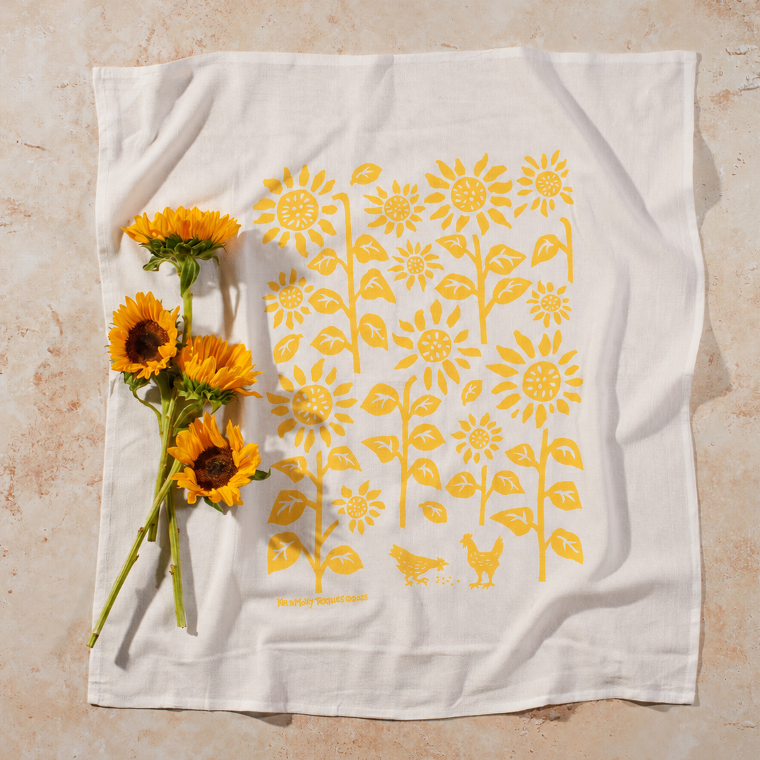 Flour Sack Dish Towel - Sunflowers