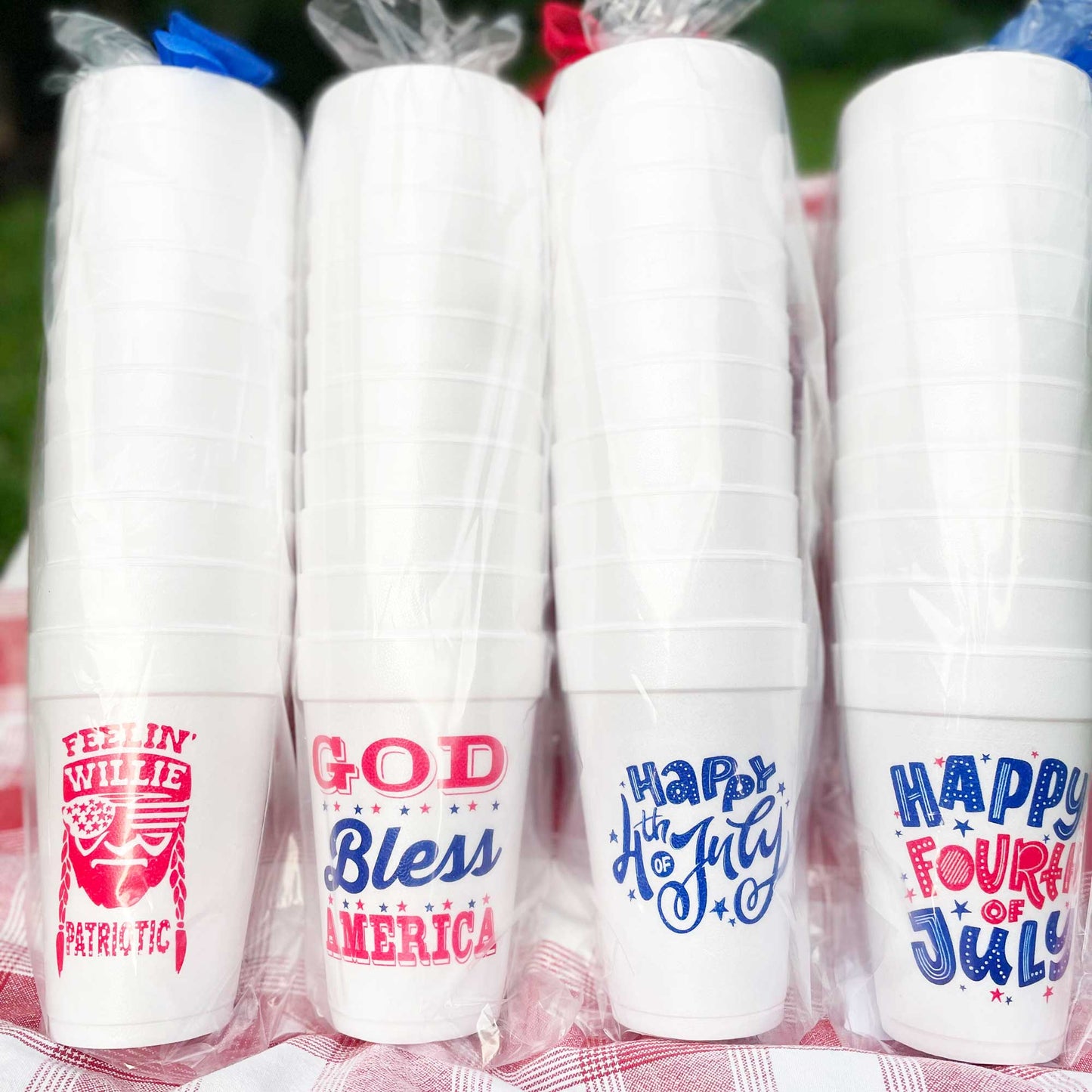 Two Funny Girls - July 4th/Patriotic - Happy 4th July Foam Cup (10 Pack)