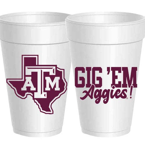 Sassy Cups - Texas A&M - Gig Em Aggies - 10 pack