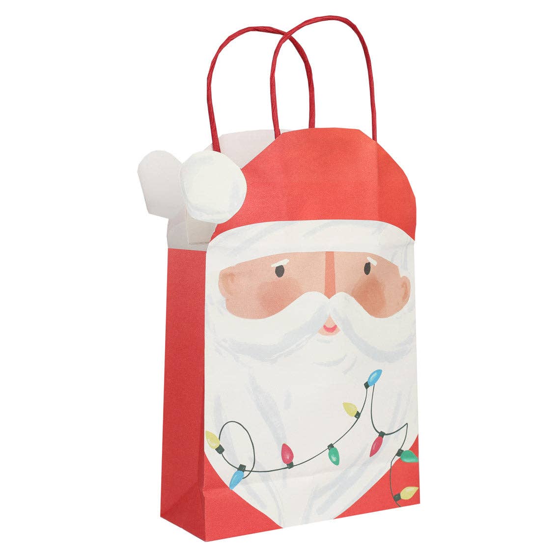 Fun Guy Santa Christmas Paper Gift Bags | 8 Pack |