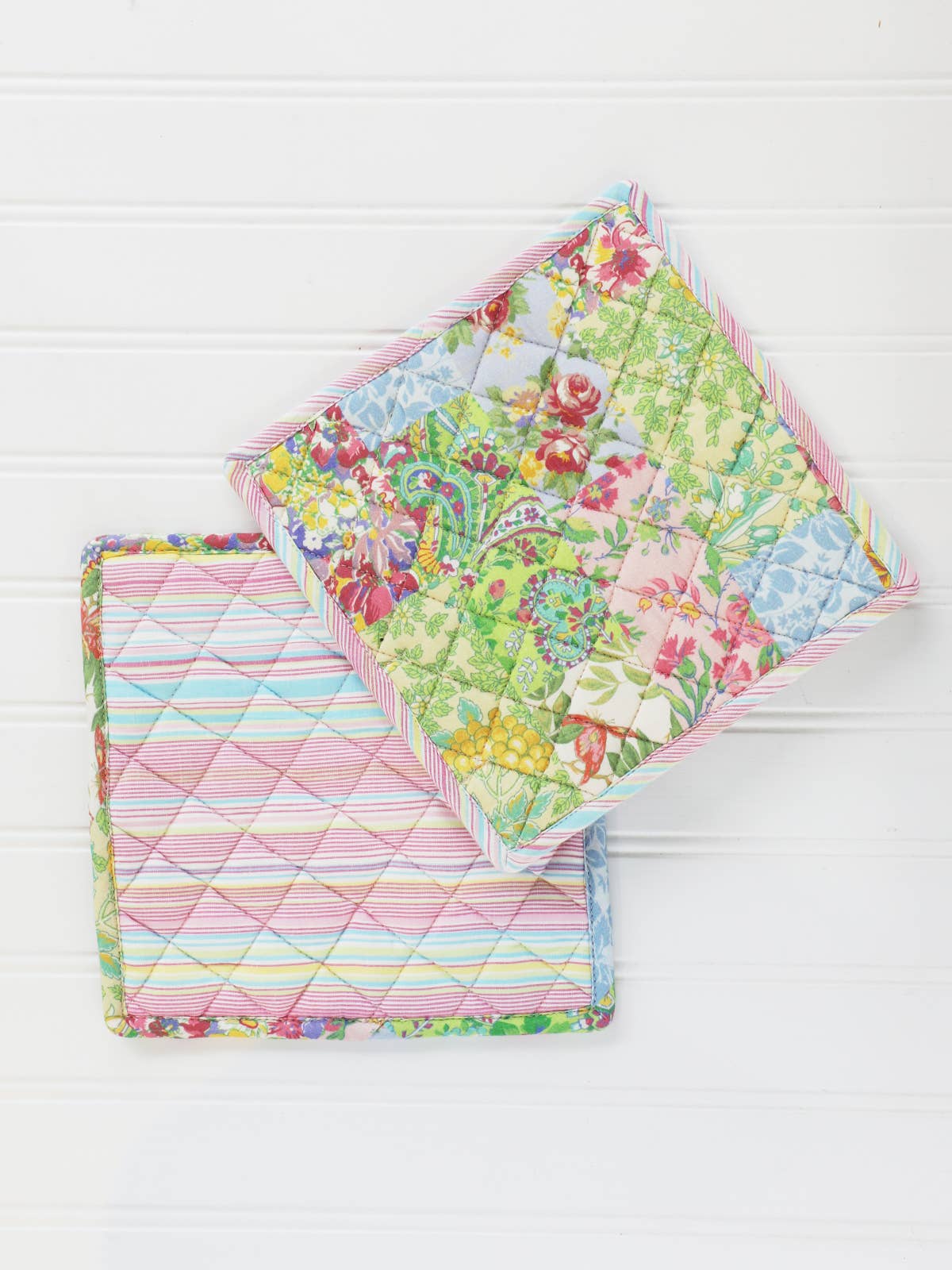 Garden Collage Potholder Set of 2 - Pastel