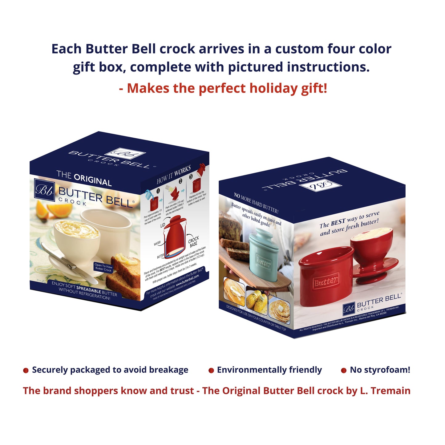The Original Butter Bell-Le Bistro Blue Trim