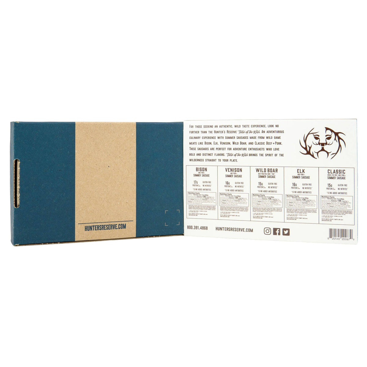 Taste of the Wild Holiday Gift Box- Five 4oz Summer Sausages