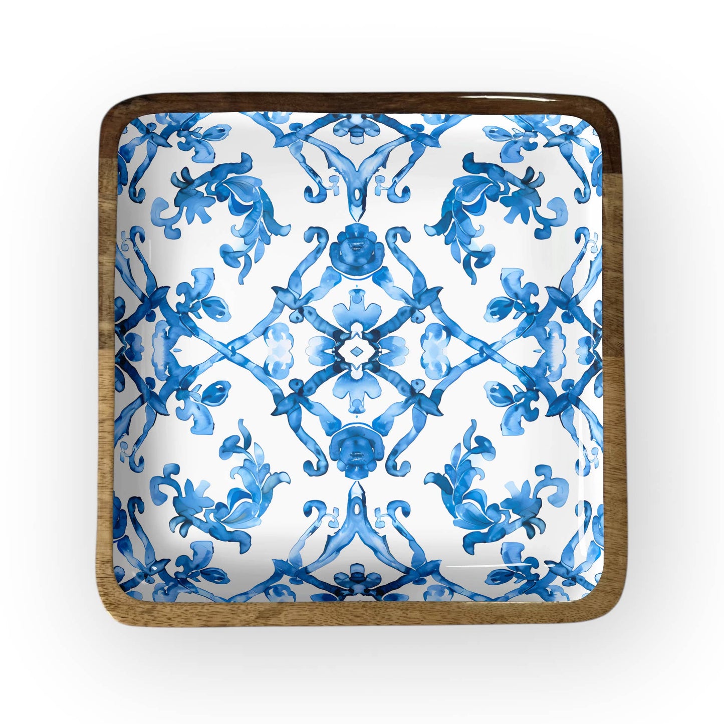 Blue Watercolor Sq Tray