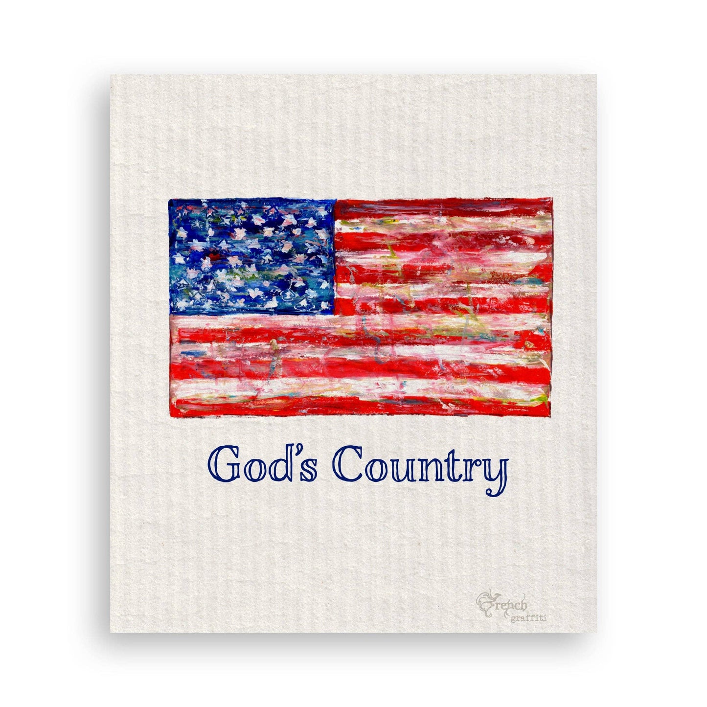 French Graffiti - Flag with God Bless America
