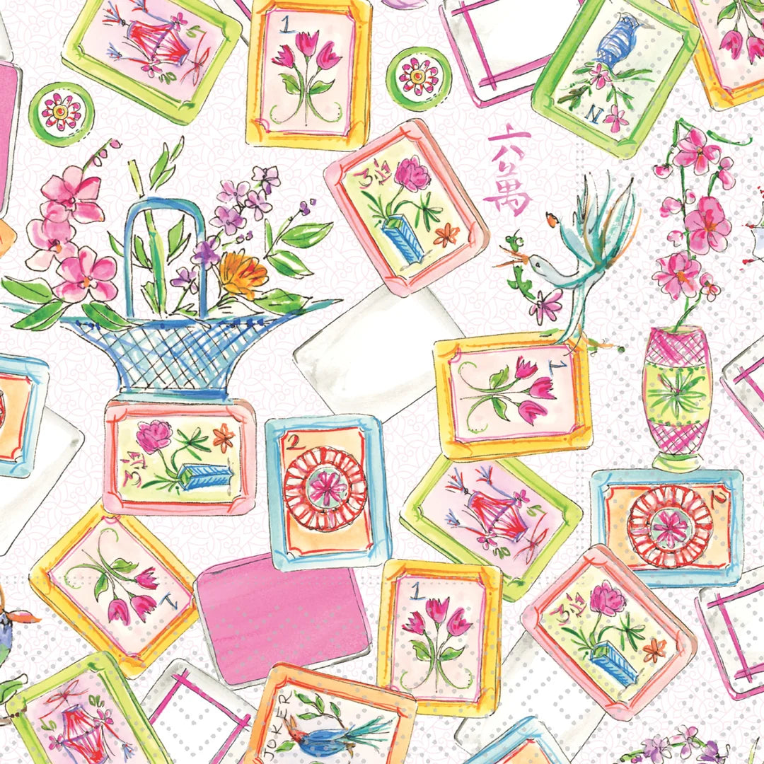 Pink Mahjong Cocktail Napkins