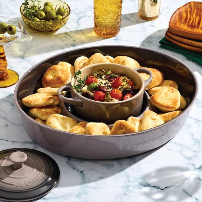 Signature Oval Chip and Dip Platter and Mini Round Cocotte Set