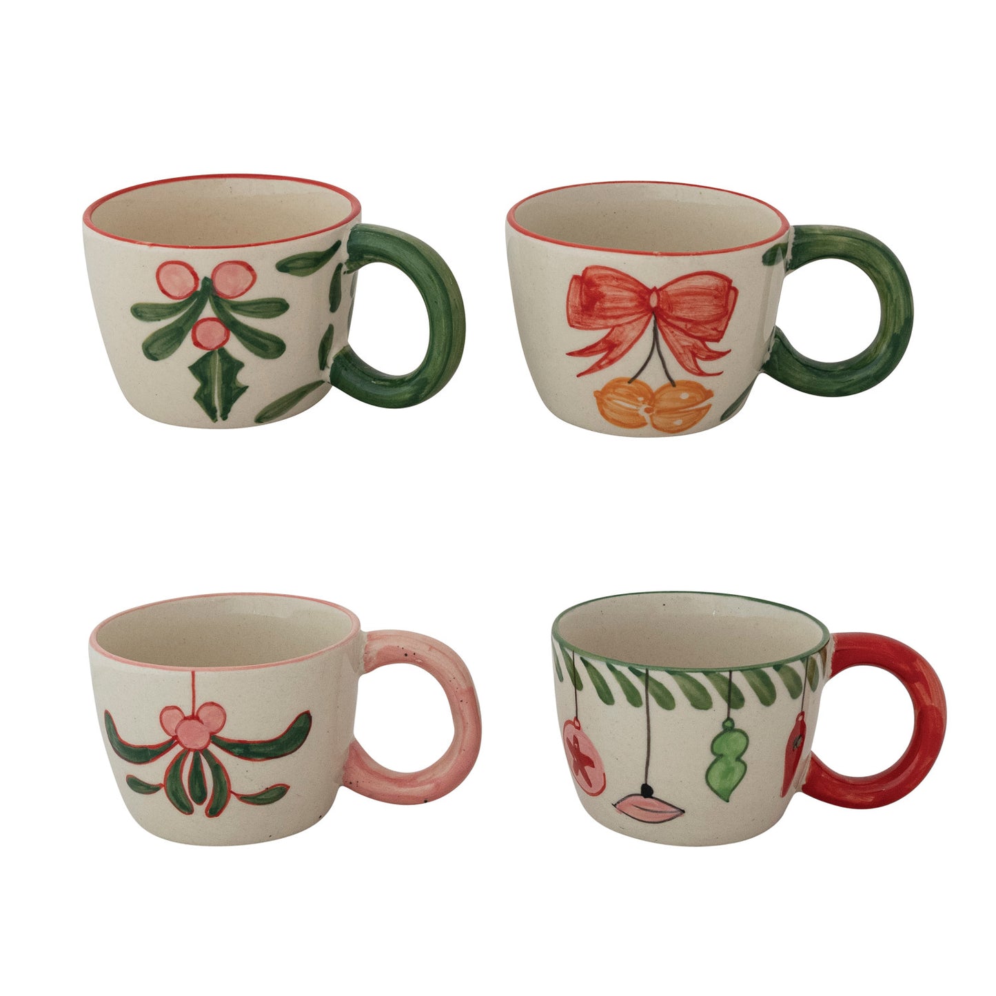 Christmas Stoneware Botanical Mugs