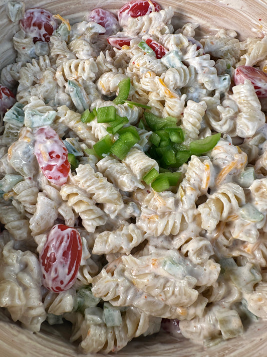 Creamy Pasta Salad with Wind & Willows Sante Fe Cheeseball Mix