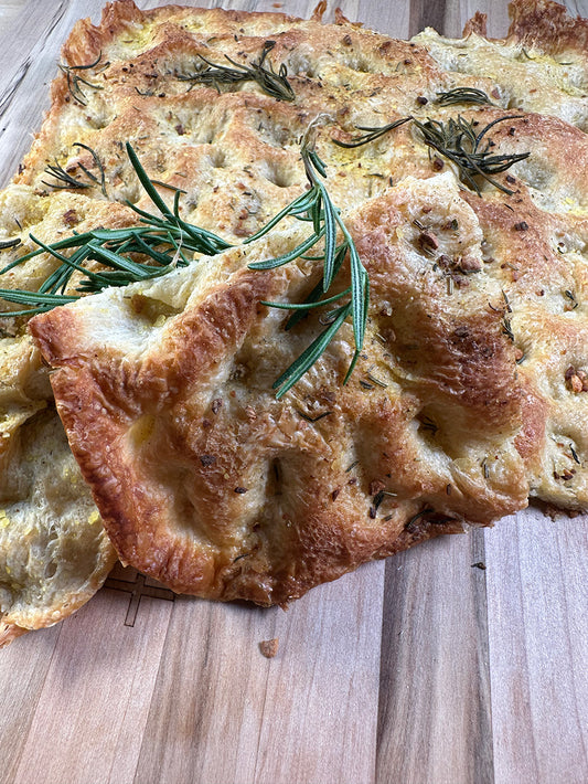 Faux-Caccia Bread with Rosemary Infusion