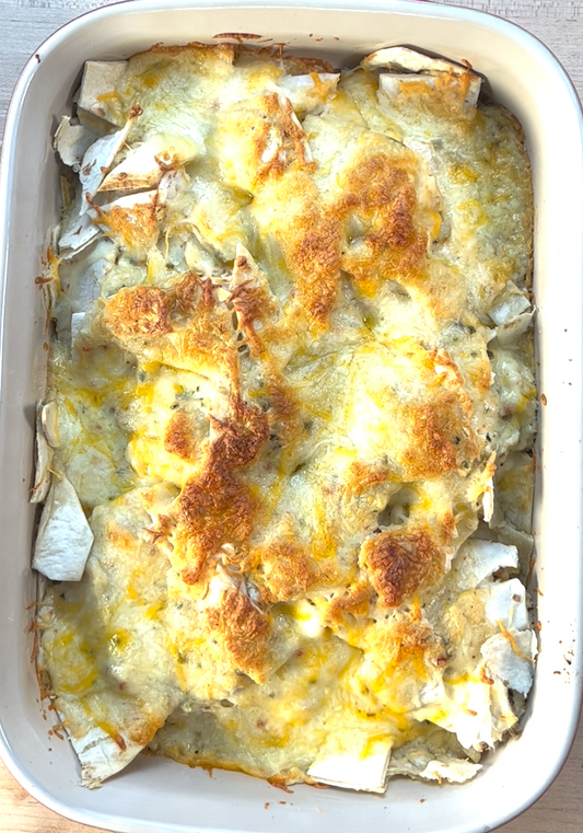Delicious and Easy White Chicken Enchiladas with Jalapeno Jack Cheeseball Mix