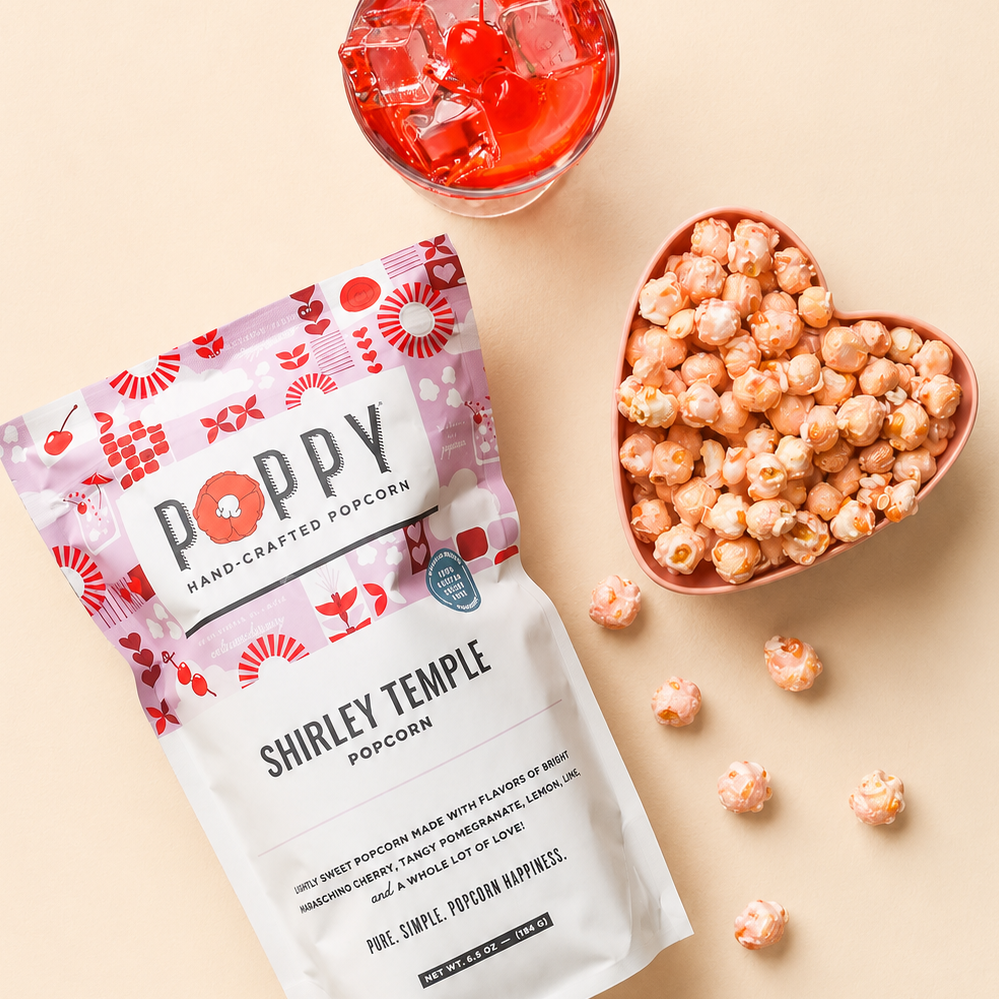 Poppy Hand-Crafted Popcorn - Shirley Temple Popcorn