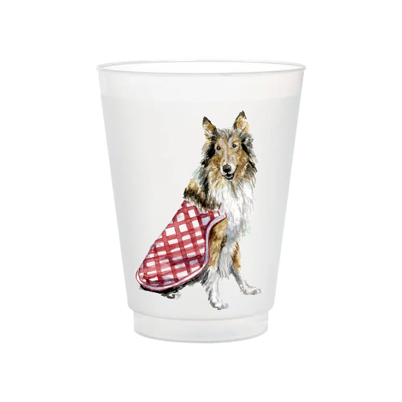 Taylor Paladino - Rough Collie Frosted Cups | Set of 6