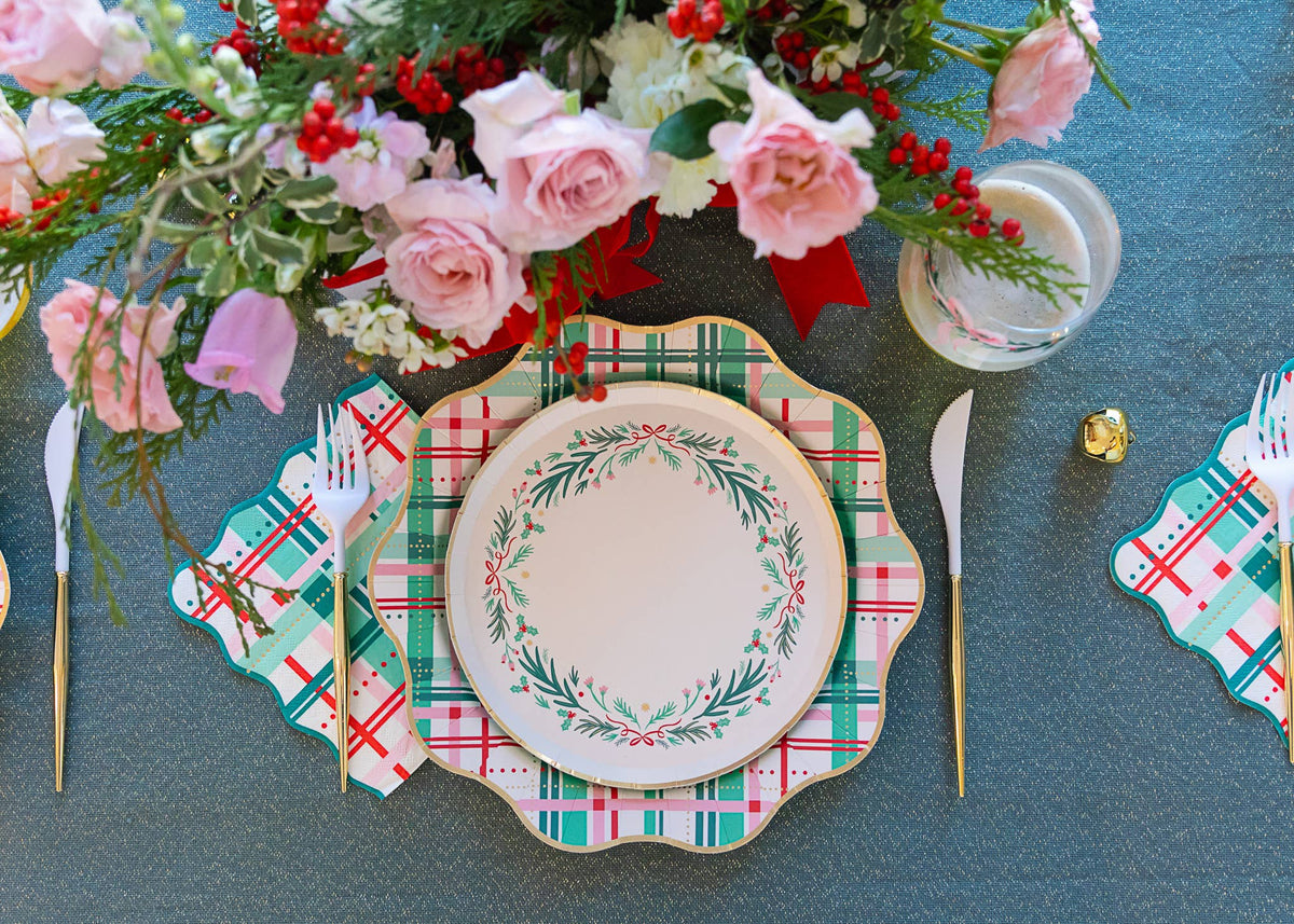 Christmas Plaid Dinner Plates, 11 in. (Set of 8)