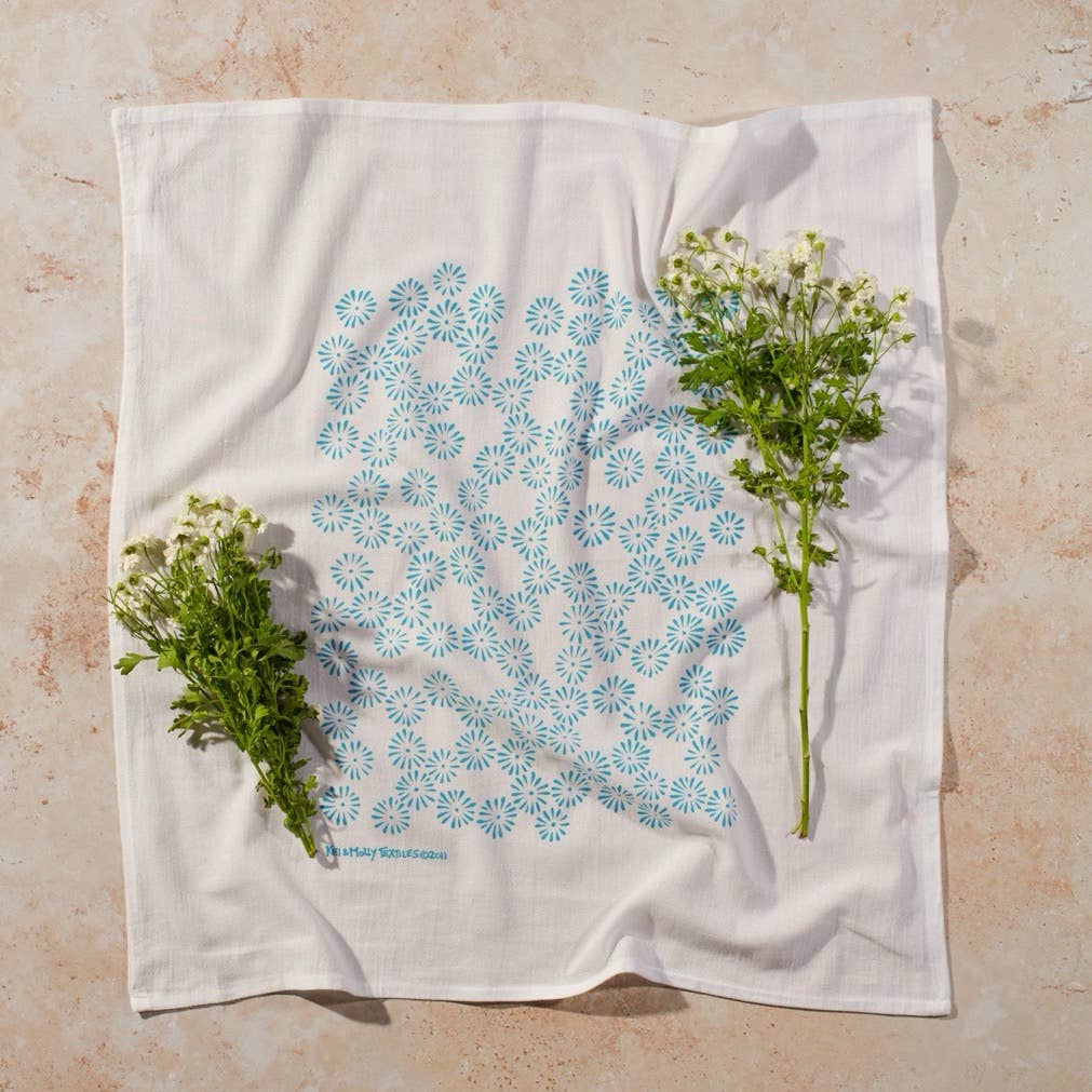 Flour Sack Dish Towel - Daisies