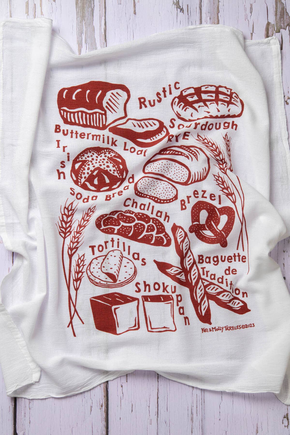 Flour Sack Dish Towel - Bread
