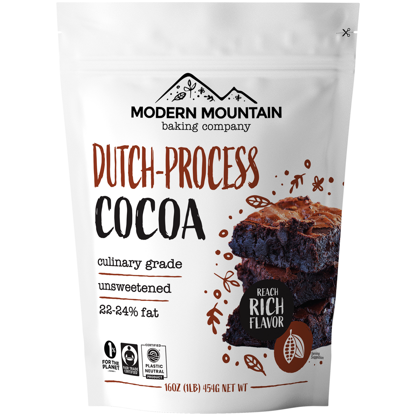 Modern Mountain Baking Company - Dutch-Process Cocoa Powder - High Fat, Fair Trade Certified