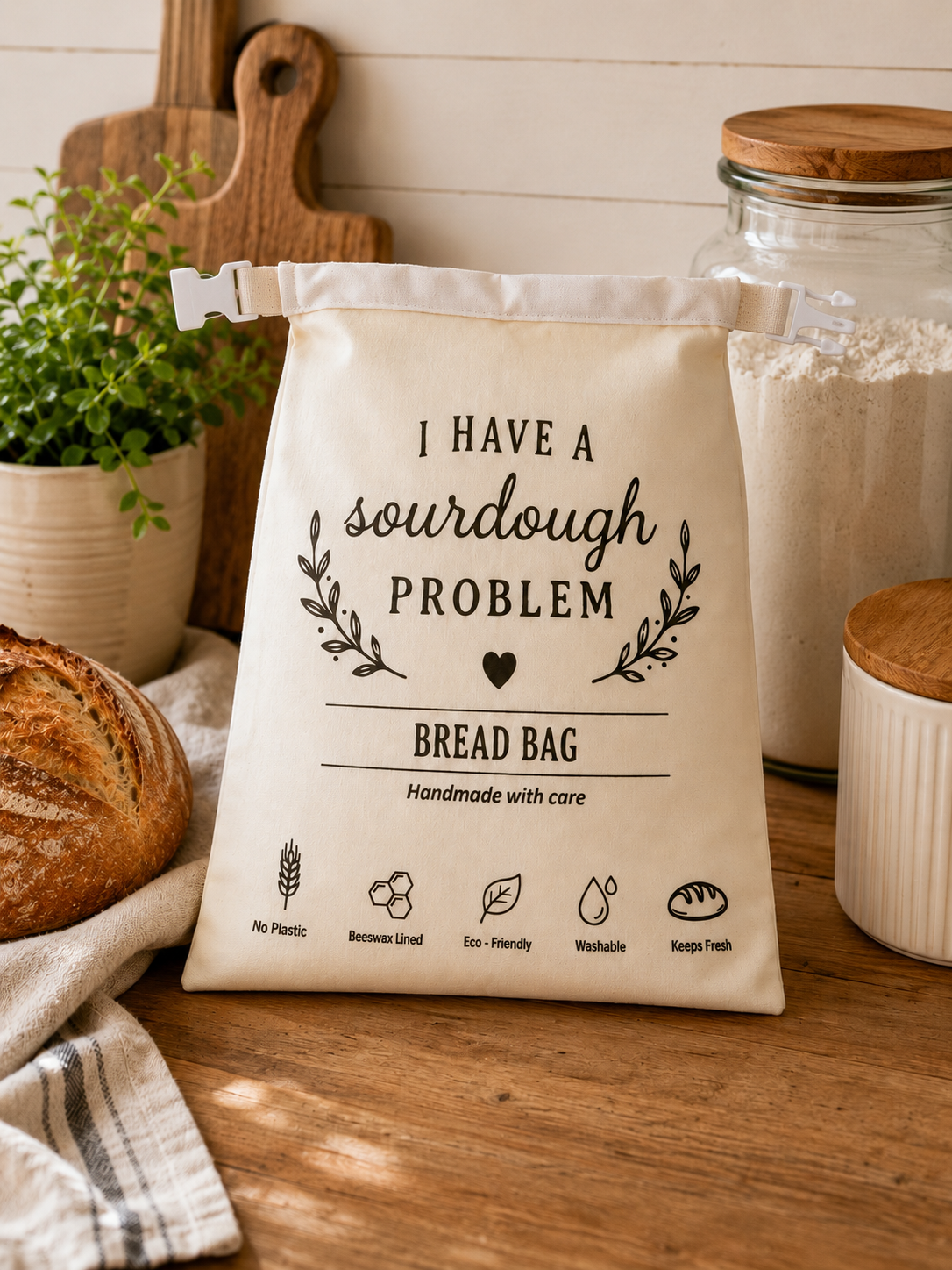 My Rustic Roots - I Have a Sourdough Problem – Beeswax-Lined Bread Bag