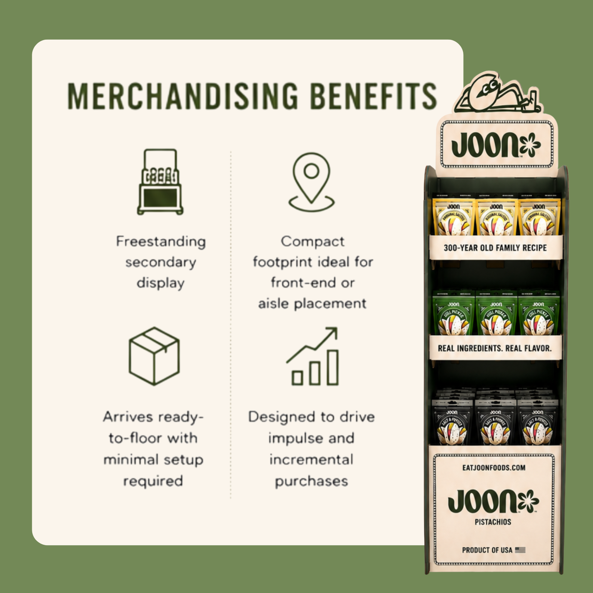 Joon - Joon Pistachios Floor Display Set | Display + 9 Cases