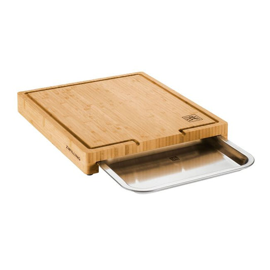 15.5-inch x 12-inch Cutting Board With Tray, Bamboo
