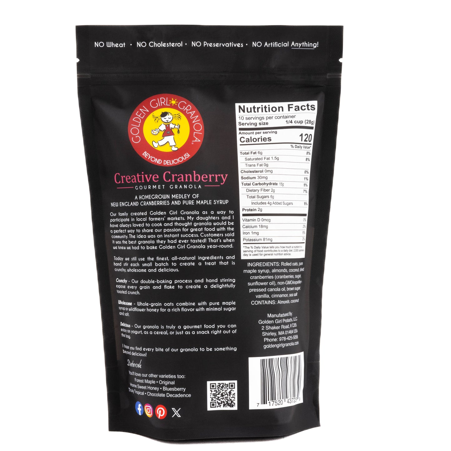 Golden Girl Granola - Creative Cranberry Gourmet Granola 10 oz
