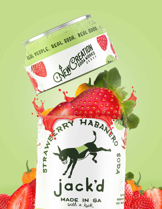 New Creation Soda - Jack'd Strawberry Habanero Soda (Case of 16)