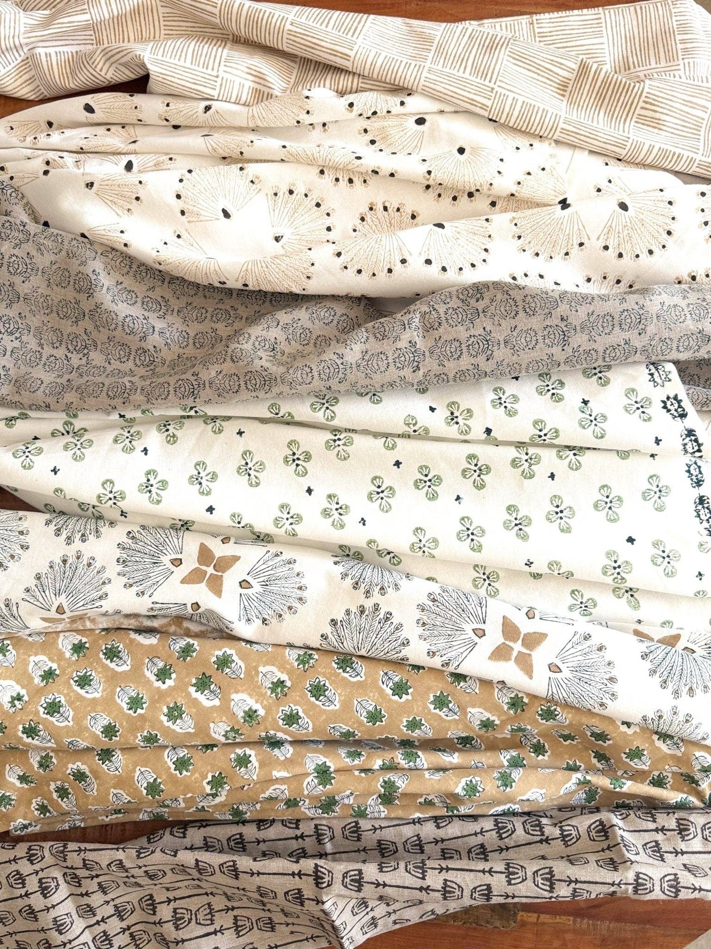 Mended - Table Throw (Ivory) - Peacock Paradise, Midnight & Chai