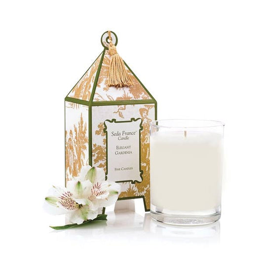 Seda France Candles - Elegant Gardenia Classic Toile Pagoda Box Candle