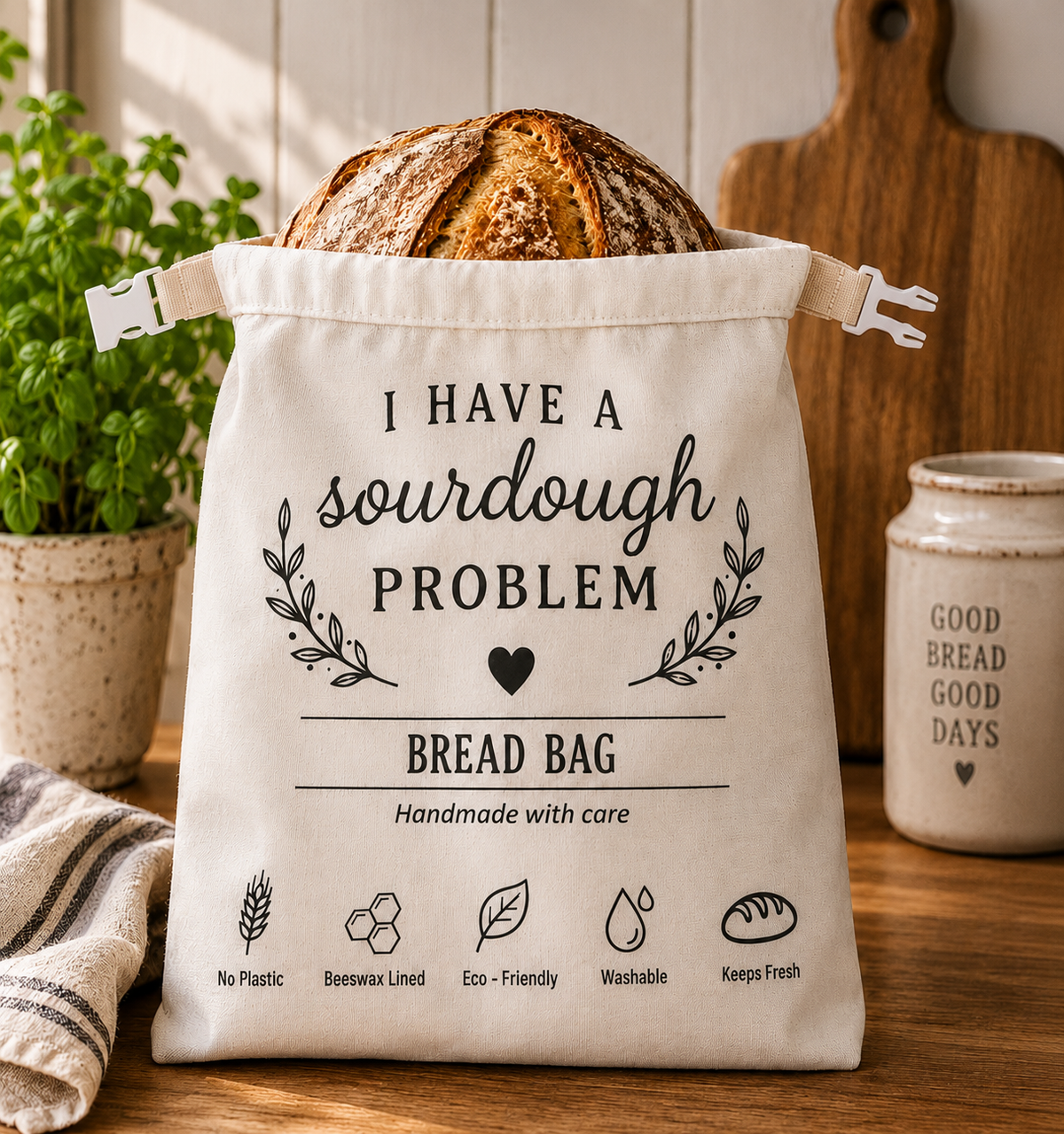 My Rustic Roots - I Have a Sourdough Problem – Beeswax-Lined Bread Bag