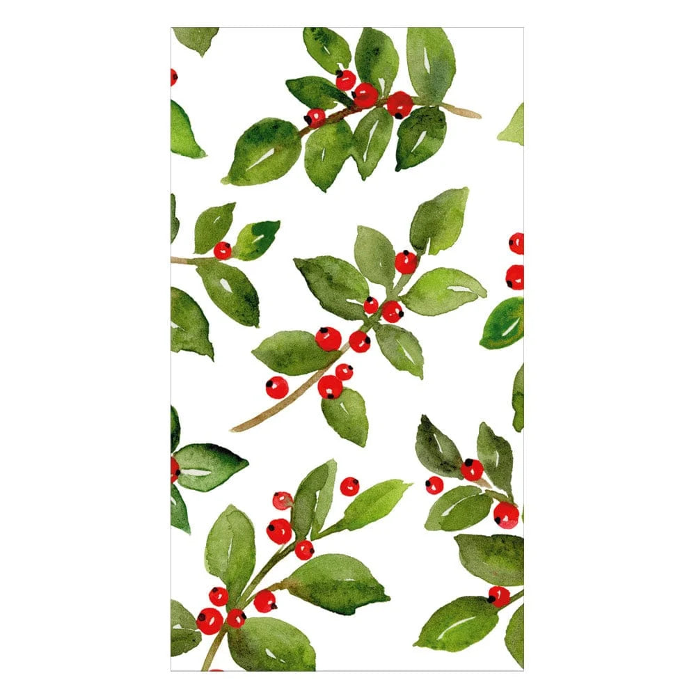 Painted Holly White Napkins