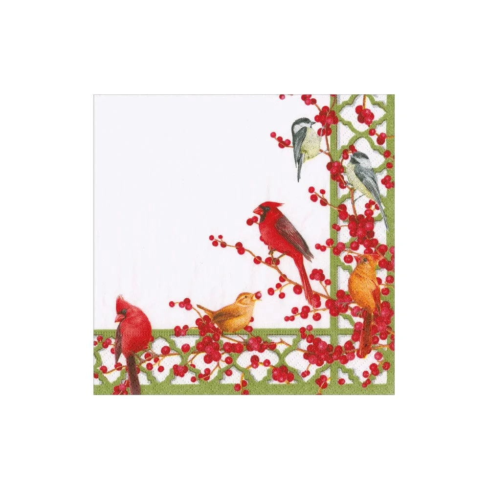 Winter Birds and Berries Cocktail Napkins