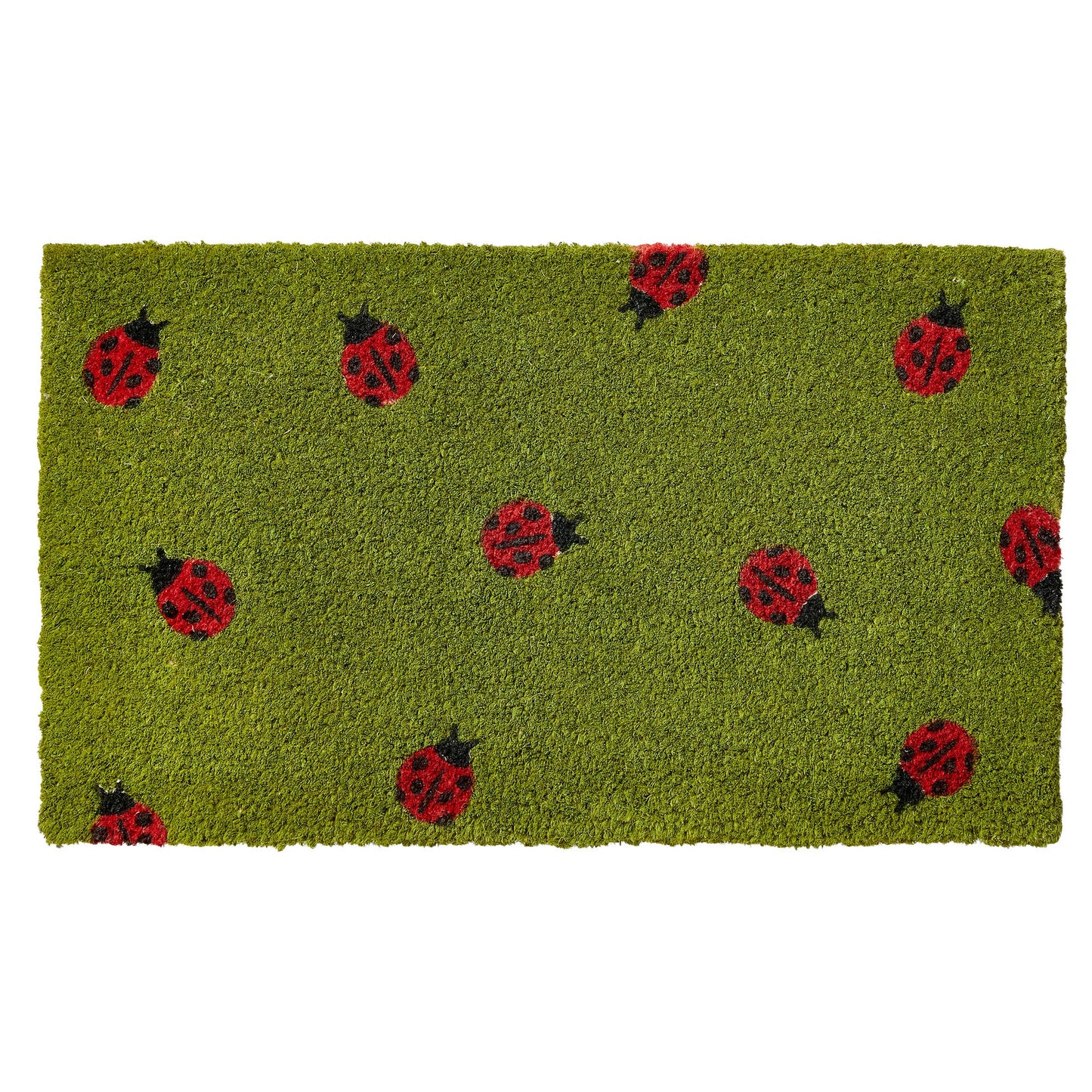 Ladybug Coir Mat Green Multi Summer