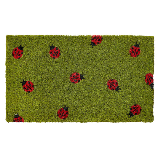 Ladybug Coir Mat Green Multi Summer