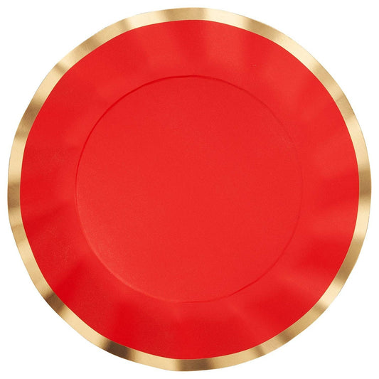 Wavy Dinner Plate Everyday Scarlet/8ct