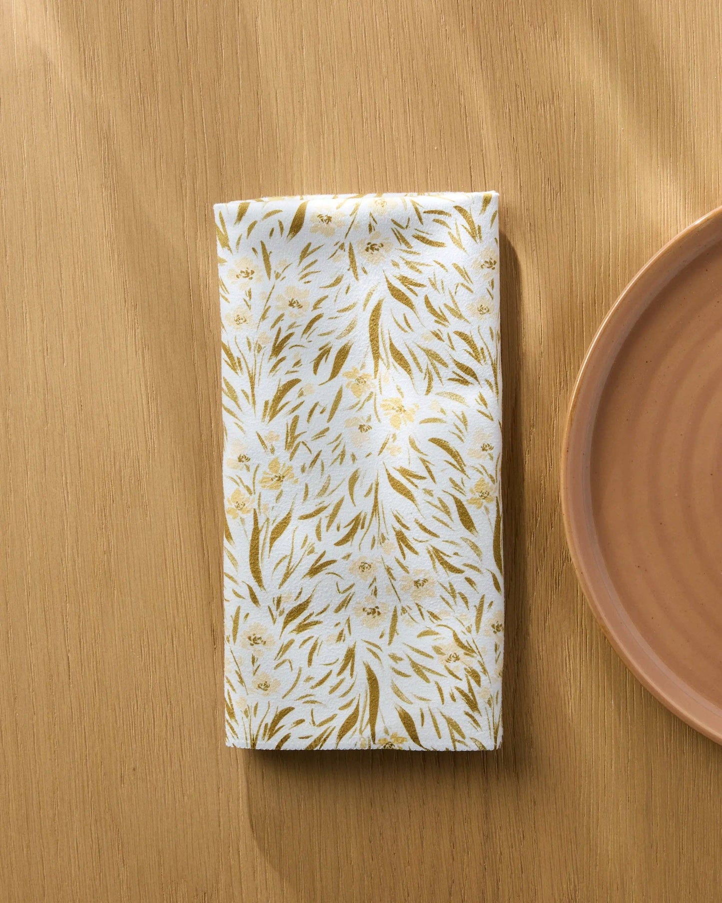 Yellow Floral Dinner Napkin Set