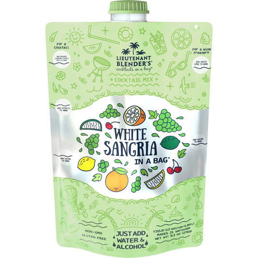 Lieutenant Blender's Cocktail Mixes - White Sangria in a Bag® Cocktail / Mocktail Slushie Mixer