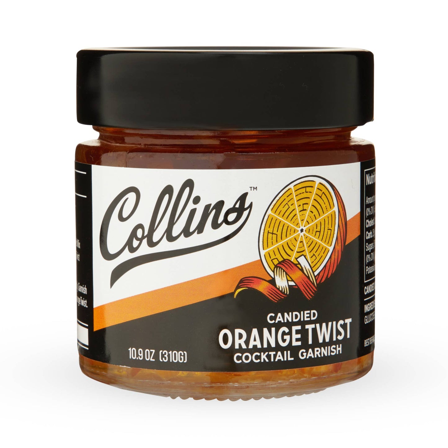 Collins - Italian Candied Orange Peel Twist Cocktail Garnish 10.9 oz