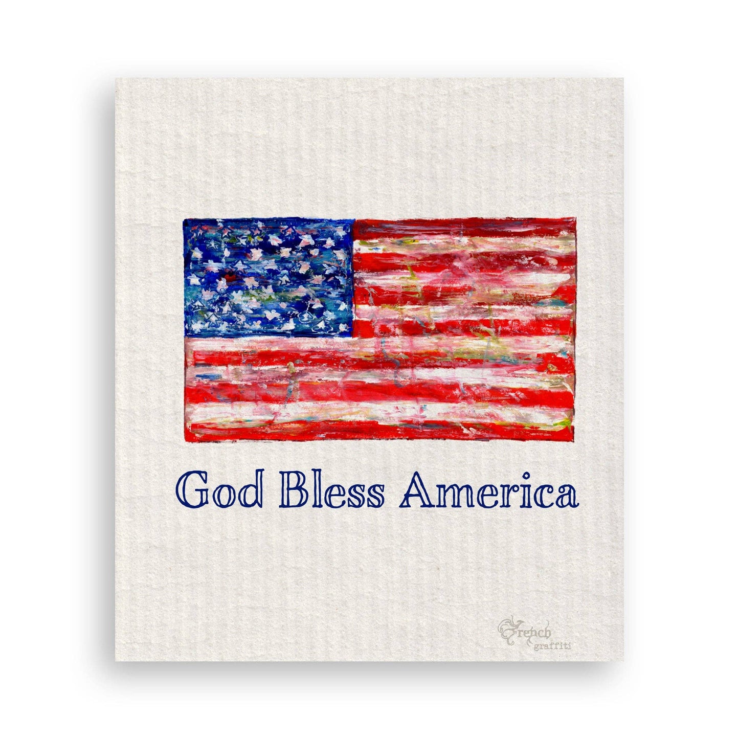 French Graffiti - Flag with God Bless America