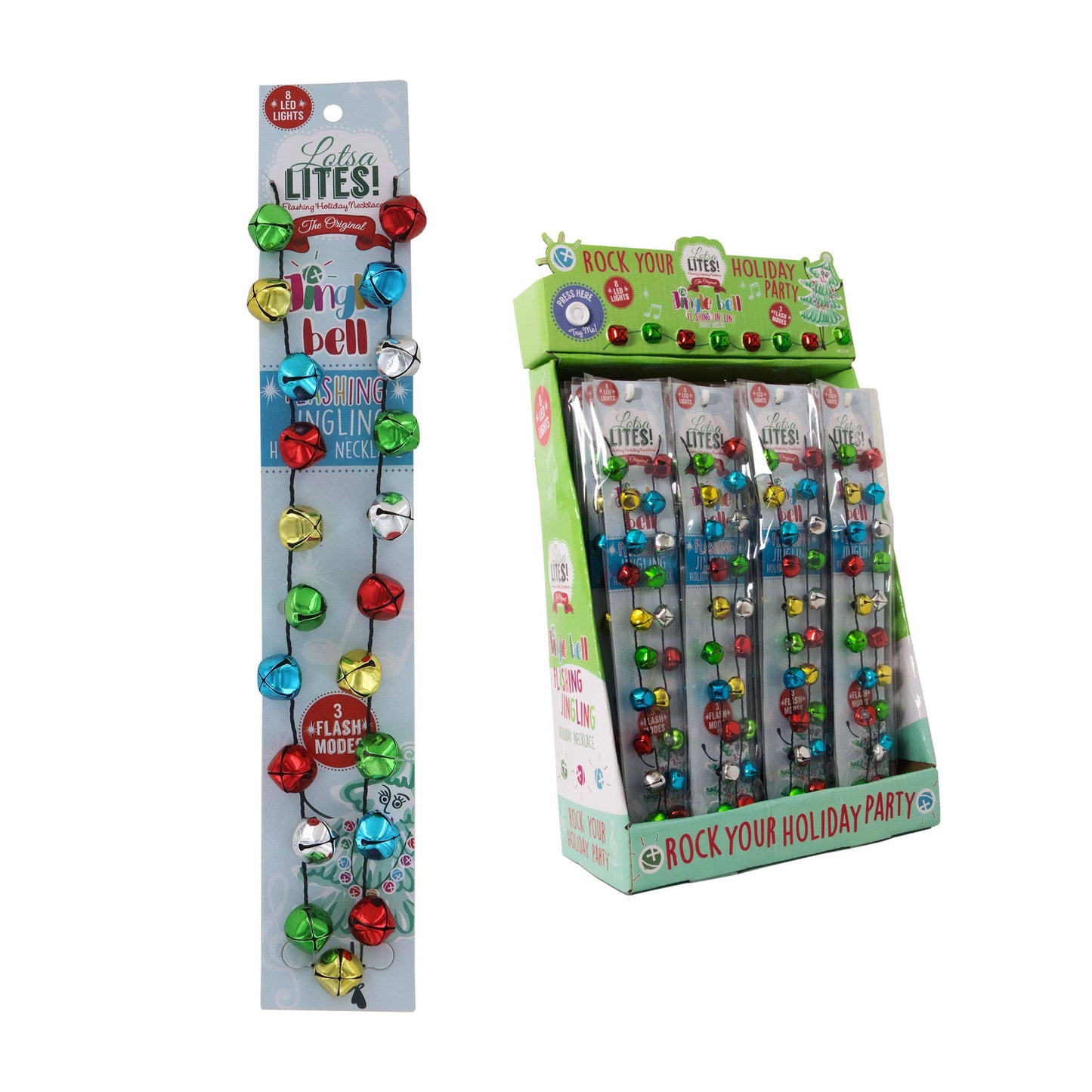 DM Merchandising - Lotsa Lites! Jingle Bell Flashing Necklace