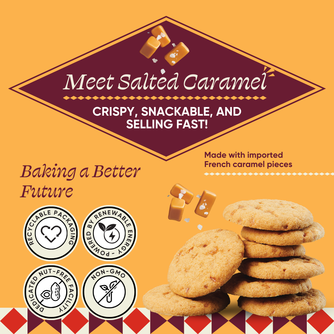 Salted Caramel Cookies | Thin & Crispy | Gift & Cafe 5oz