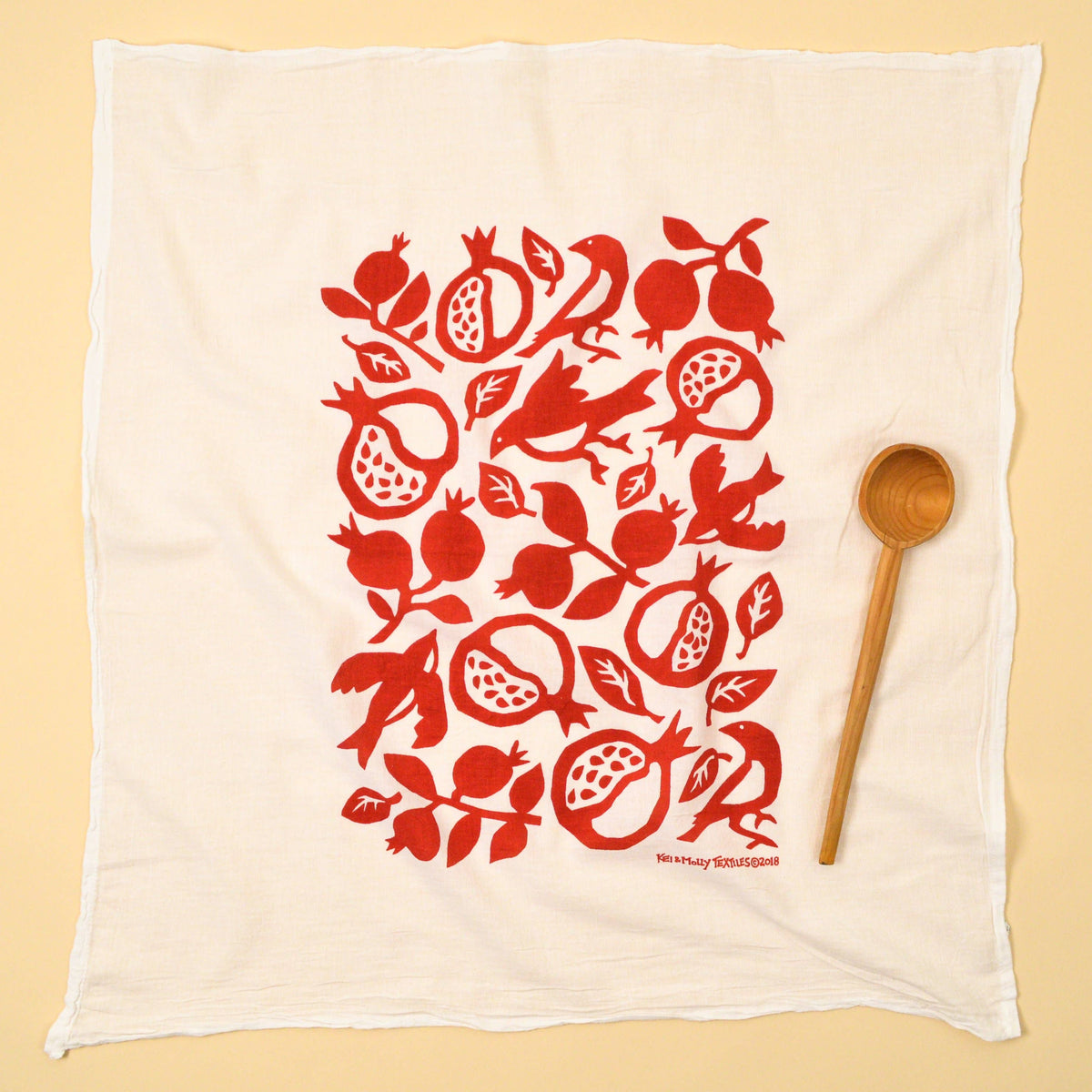 Flour Sack Dish Towel - Pomegranate