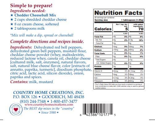 Country Home Creations - Cheddar Cheeseball Mix