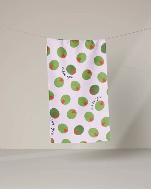 Geometry - Olive You Bar Towel