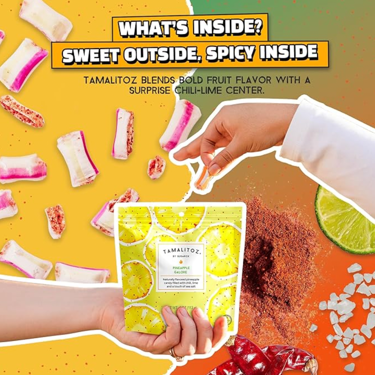 Sugarox Candy Studio LLC - PINEAPPLE GALORE TAMALITOZ CANDY 12CT